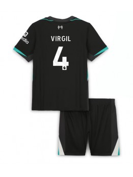 Billige Liverpool Virgil van Dijk #4 Bortedraktsett Barn 2024-25 Kortermet (+ Korte bukser)